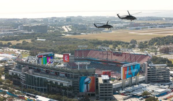 Aerial view of Raymond James Stadium